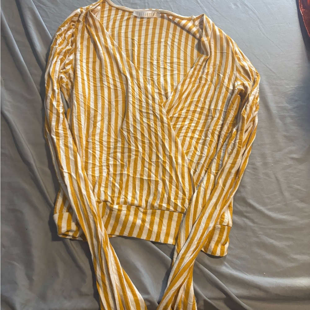 Revamped Yellow & White Striped Knit Top